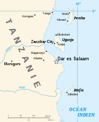 Le canal de Zanzibar se situe entre l'île d'Unguja et le continent africain.