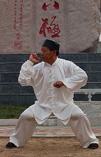 Wu LianZhi dans la position du LiangYiDing, typique du BaJi Quan
