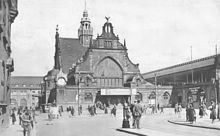 la façade de la gare en 1916