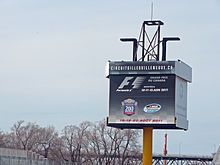 Photographie d'un panneau du circuit Gilles Villeneuve