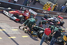 Photo de la voie des stands de Monaco lors de l'ouverture de la première séance d'essais libres.