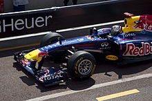 Photo de Sebastian Vettel dans sa monoplace à Monaco.