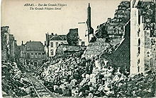 Carte postale montrant les destructions de la Première Guerre mondiale