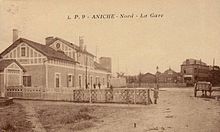 La gare d'Aniche vers 1920.