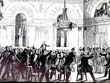 La dissolution de l'assemblée nationale prussienne, représentation contemporaine, novembre 1848