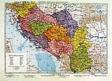 Carte des banovines yougoslaves