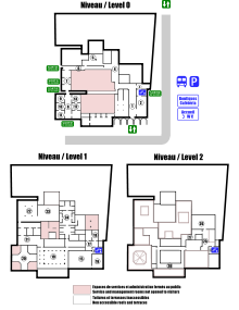 Plan des trois niveaux du musée à l’issue de la rénovation.