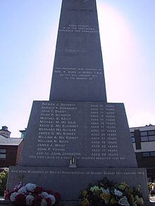 mémorial aux victimes du Bloody Sunday