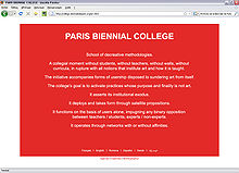 Collège de la biennale de Paris http://college.biennaledeparis.org
