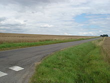 La route départementale 3 à proximité de Fontgombault.