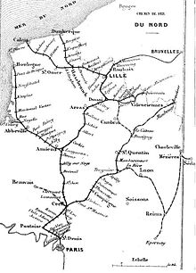 Plan du réseau nord en 1853