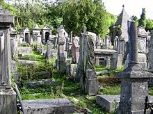 Le cimetière juif de Besançon présente des tombes avec de sobres stèles dans un cadre verdoyant.