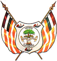 Armoiries et drapeau de la république boer de l'l'État libre d'Orange.