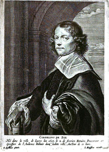 Portrait de Cornelis de Bie gravé par Joannes Meyssens d’après Erasmus Quellinus, dans Het gulden cabinet vande edele vry schilder-const de 1662[1]