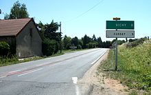 Photographie de l’ancienne route nationale 209 à la sortie de Creuzier-le-Neuf