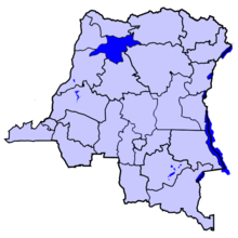 Localisation de la Mongala (en bleu foncé) à l'intérieur de la République démocratique du Congo