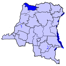 Localisation du Nord-Ubangi (en bleu foncé) à l'intérieur de la République démocratique du Congo