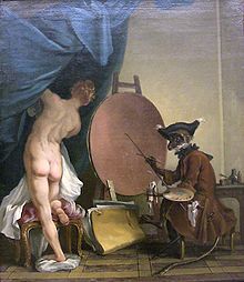Jean-Baptiste Deshays Le singe peintre Musée des beaux-arts de Rouen