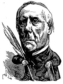 Edgar Quinet vu par André Gill. Portrait paru en 1873 dans Le Trombinoscope de Touchatout