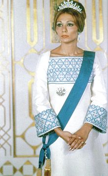 L'impératrice Farah le 30 mai 1972, lors de la visite du président américain Richard Nixon en Iran.