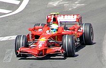 Photographie de la monoplace de Felipe Massa lors des essais libres du Grand Prix