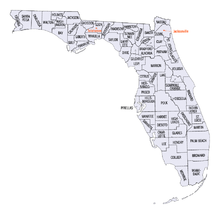  Carte des comtés de Floride.