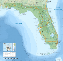  Carte topographique de la Floride.