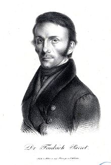 Johann Jakob Friedrich Wilhelm Parrot. Dessin d'Alexander Julius Klünder, 1829.