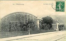 La gare de Cherbourg, du côté de l'arrivée, en 1920