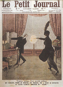 Assassinat de Gaston Calmette en 1914 dans le bureau du directeur du journal.