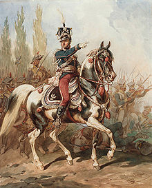 Le général Dąbrowski menant les troupes polonaises.