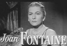 Accéder aux informations sur cette image nommée Joan Fontaine in Beyond A Reasonable Doubt trailer.JPG.
