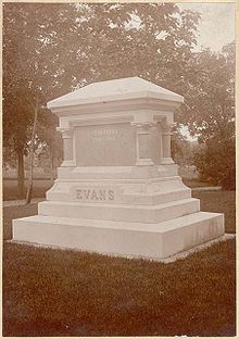 Tombe de John Evans au cimetière de Riverside