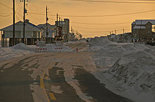  Photo d'une rue fermée à cause des dégâts de l'ouragan Katrina.