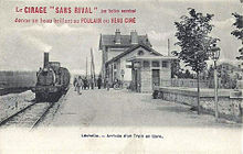 Arrivée d'un train en gare de Léchelle vers 1900
