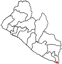 Harper sur la carte administrative du Libéria