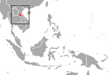  Carte de l'Asie du su est avec un point rouge sur le Laos