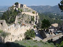 Le Château de Xàtiva avec à droite la Vallée de Bixquert (Communauté Valencienne, Espagne)