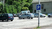 Exemple de parking avec un panonceau