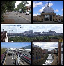 Photomontage de différentes vues de Milton Keynes
