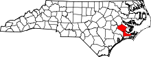 Map of North Carolina highlighting Craven County.svg