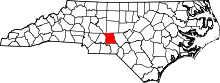 Map of North Carolina highlighting Montgomery County.svg