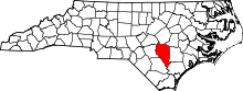 Map of North Carolina highlighting Sampson County.svg