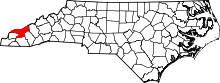 Map of North Carolina highlighting Swain County.svg