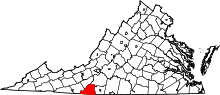 Map of Virginia highlighting Patrick County.svg