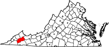 Map of Virginia highlighting Russell County.svg
