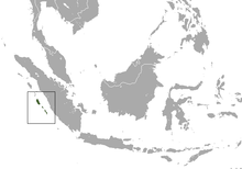 Carte d'Asie du Sud-Est avec une zone verte sur des îles au large de Sumatra
