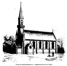 Dessin d’architecte de la chapelle Notre-Dame de Montmélian, publié en 1856 dans les Annales Archéologiques.