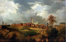 Oldham vu de Glodwick, tableau datant de 1831, peint par James Howe Carse