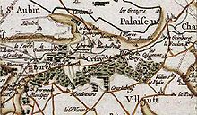 Carte du XVIIe siècle montrant la région d’Orsay.